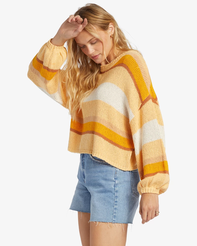 Billabong Sol Time Crew Neck Sweater - Citrus Glow