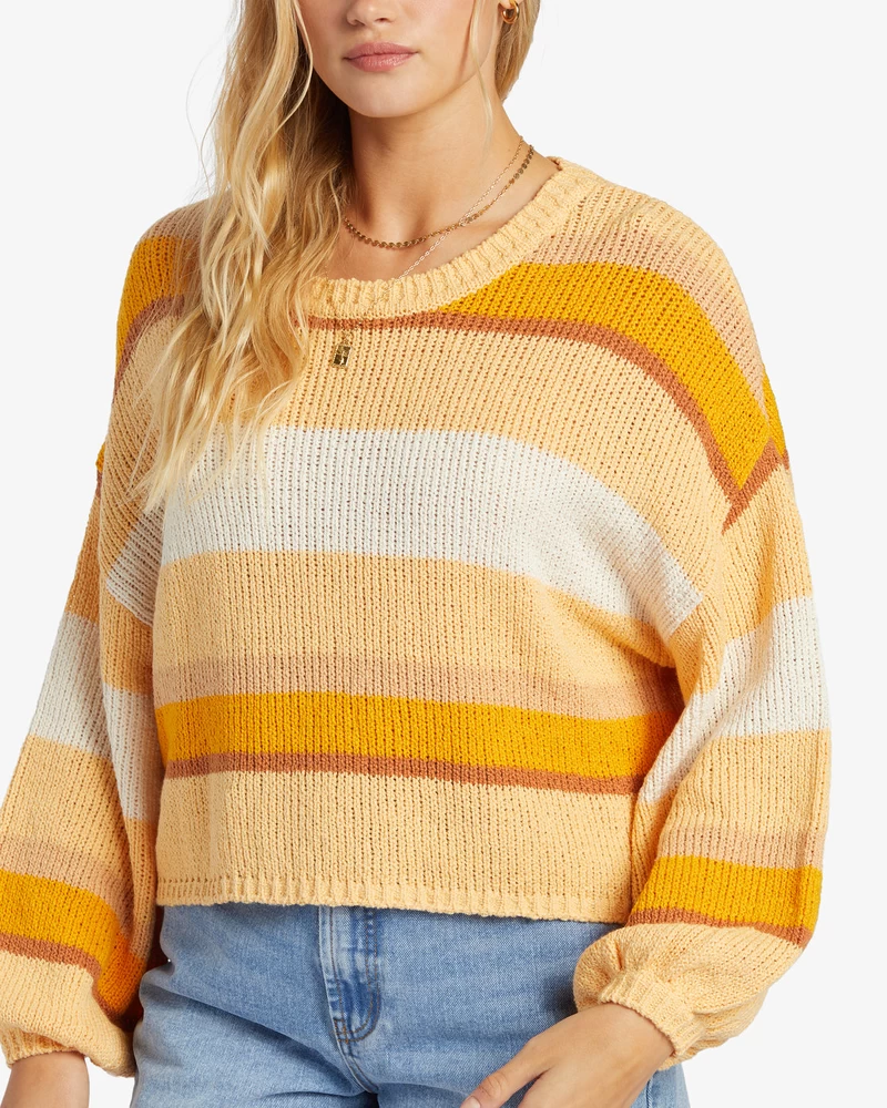 Billabong Sol Time Crew Neck Sweater - Citrus Glow