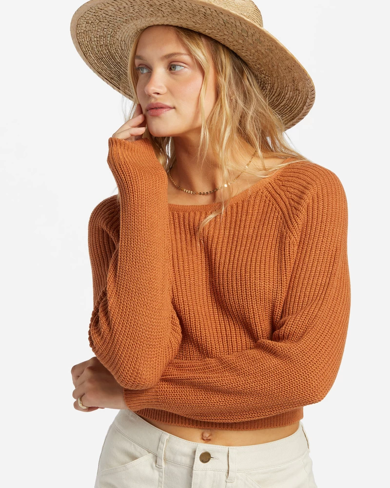 Billabong Sun Soaked V-Neck Sweater - Toffee