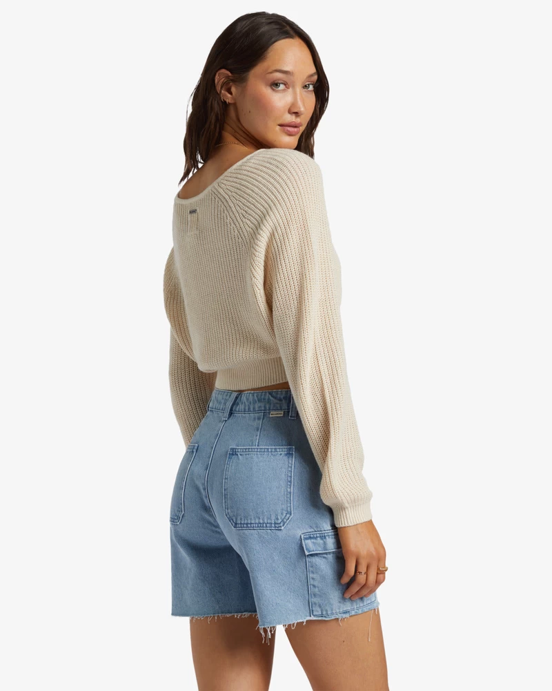 Suéter Billabong Sun Encharcado Com Decote Em V - Whitecap