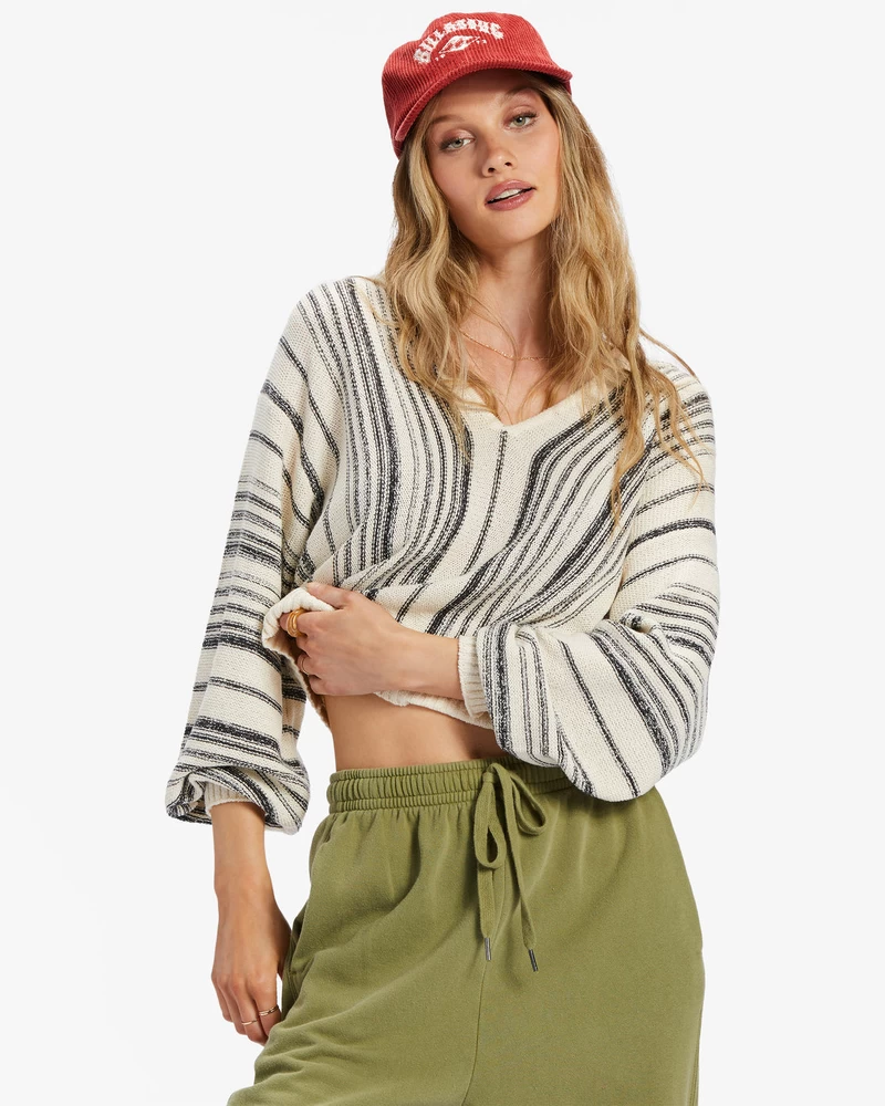 Billabong Mas Amor 2 V-Neck Sweater - Black Sands