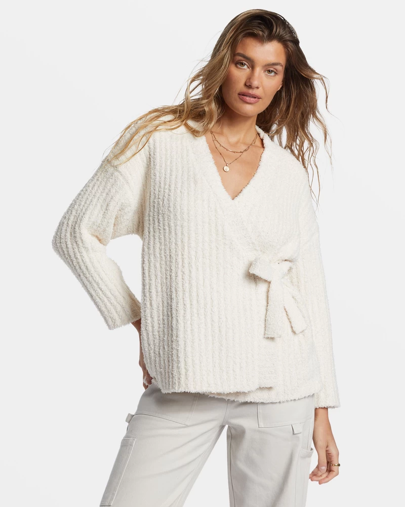 Billabong Soft Sand Wrap Cardigan - White Cap