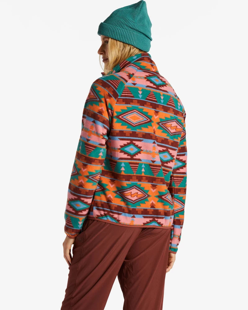 Billabong Boundary Zip-Up Mock Neck Fleece - Rosewood
