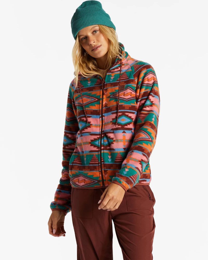 Billabong Boundary Lynlås Mock Neck Fleece - Palisander