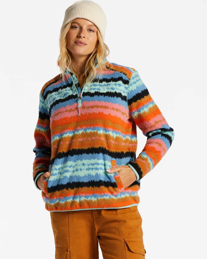 Billabong A/div Boundary Mock 3 Sweatshirt Med Halv Lynlås - Lavvandet Hav