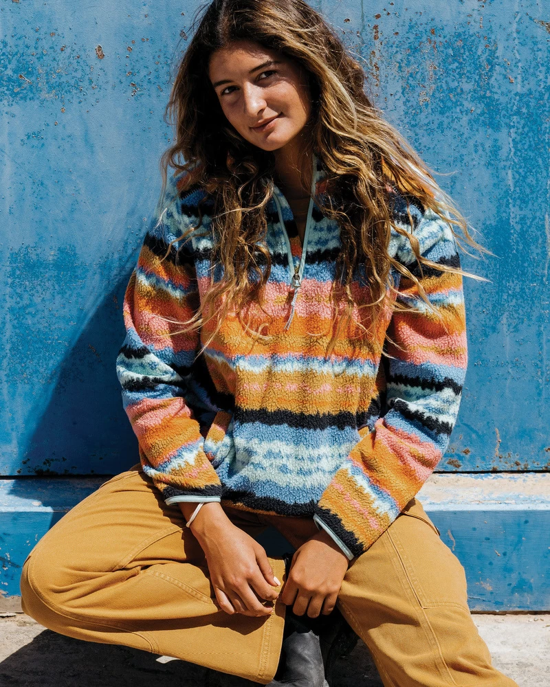 Billabong A/div Boundary Mock 3 Sweatshirt Med Halv Lynlås - Lavvandet Hav