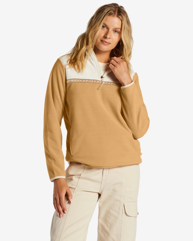 Billabong Boundary Lite Mock Neck Sweatshirt - Latte
