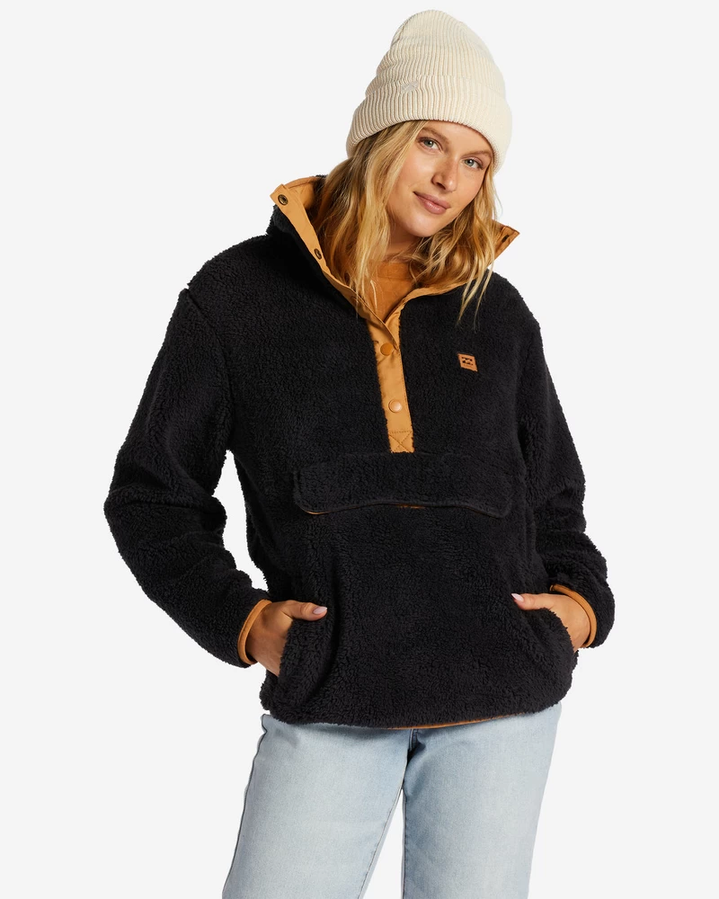 Billabong Switchback Mock Neck Fleece - Black Sands