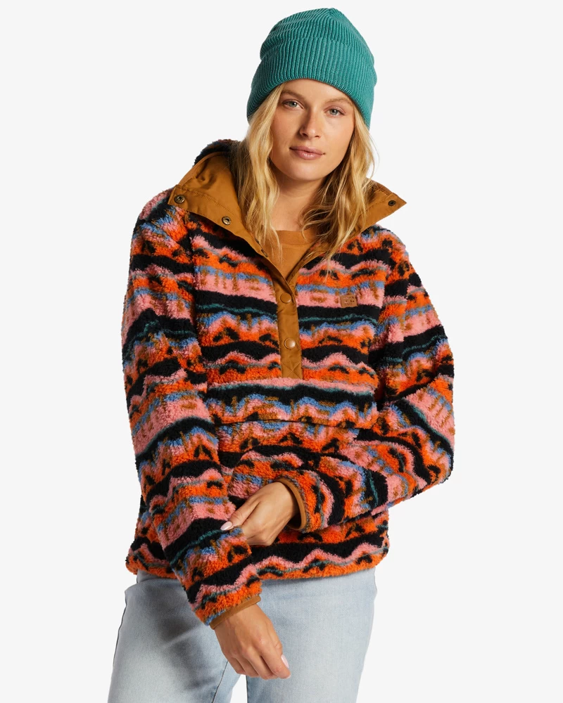 Billabong Switchback Mock Neck Fleece - Papaya