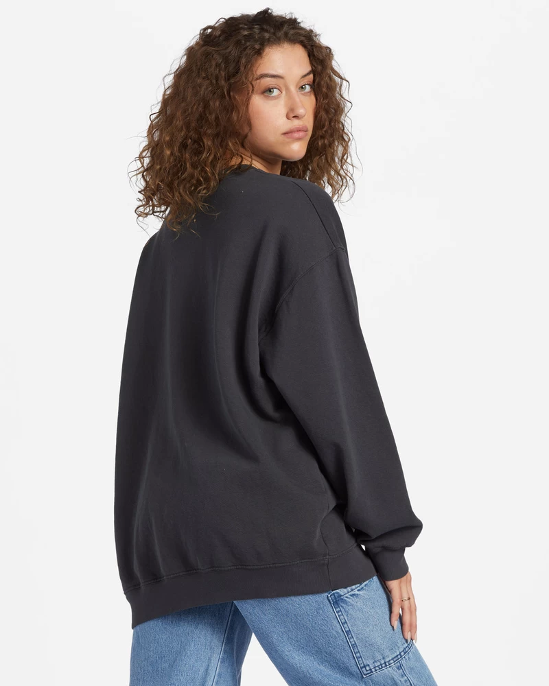 Billabong Ride In Oversized Crewneck Sweatshirt - Black Sands 3