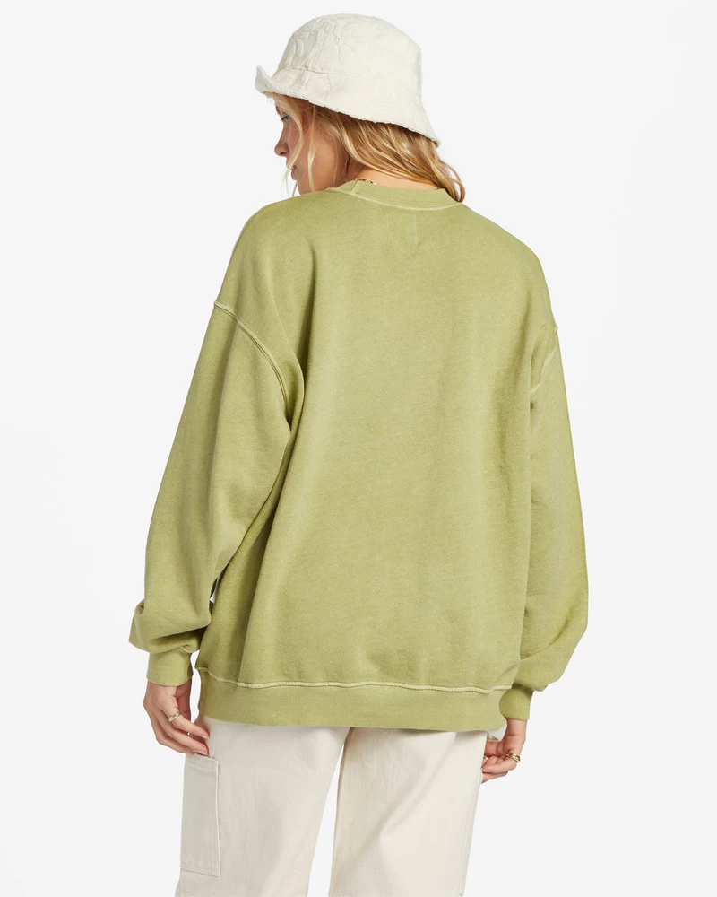 Billabong Ride Com Moletom Oversized Com Gola Redonda - Verde Palma