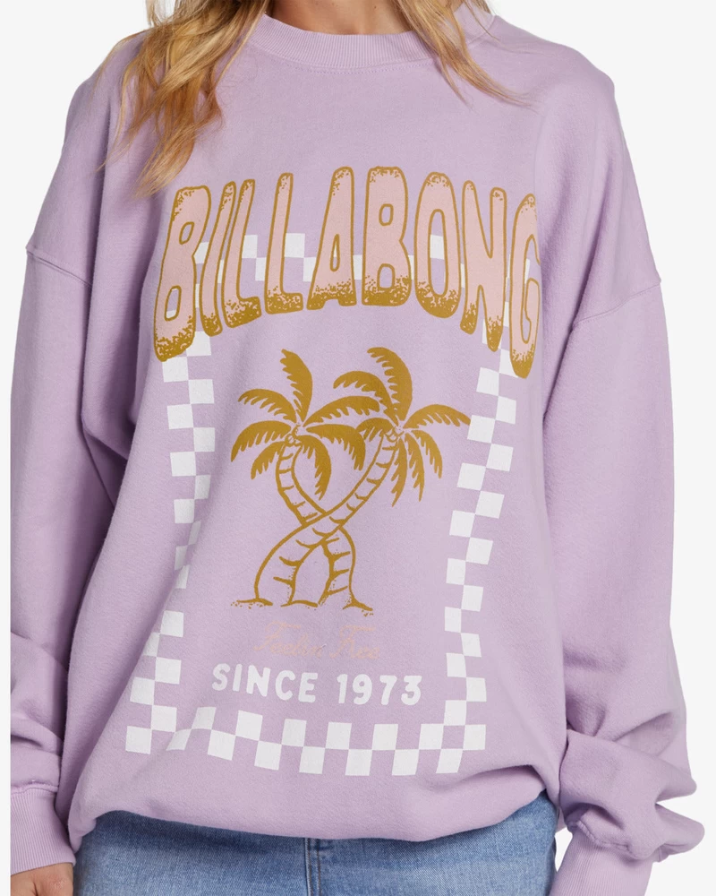 Billabong Ride Com Moletom Oversized Com Gola Redonda - Peace Lilac