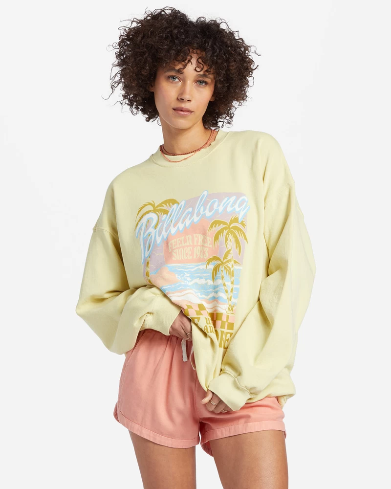 Billabong Ride Com Moletom Oversized Com Gola Redonda - Sunspell