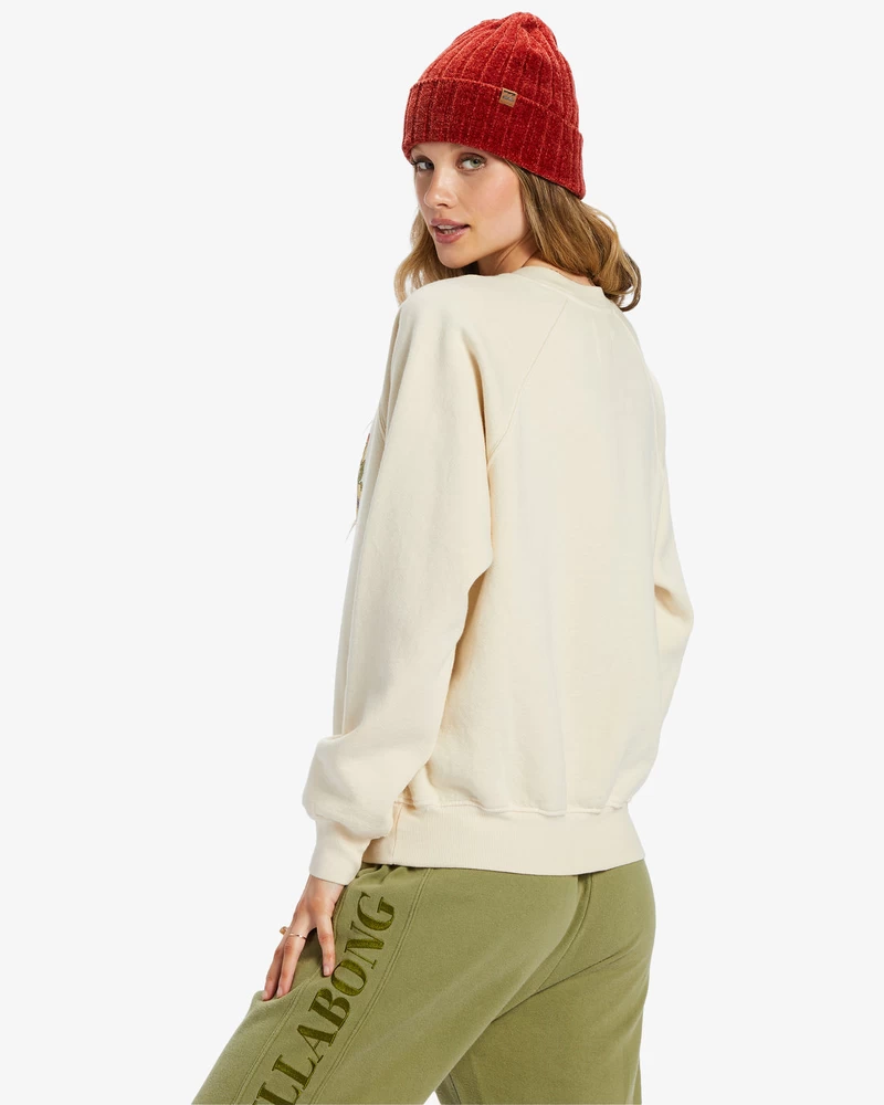 Billabong Here We Go Graphic Crewneck Sweatshirt - White Cap