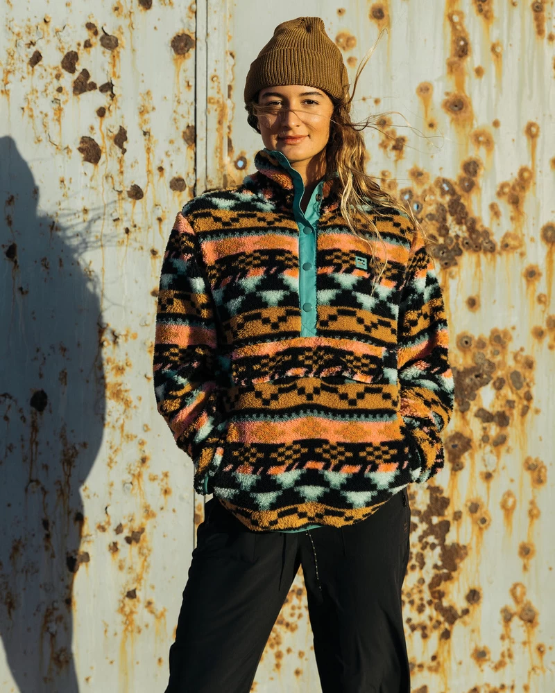 Billabong Switchback Mock Neck Fleece - Black Multi