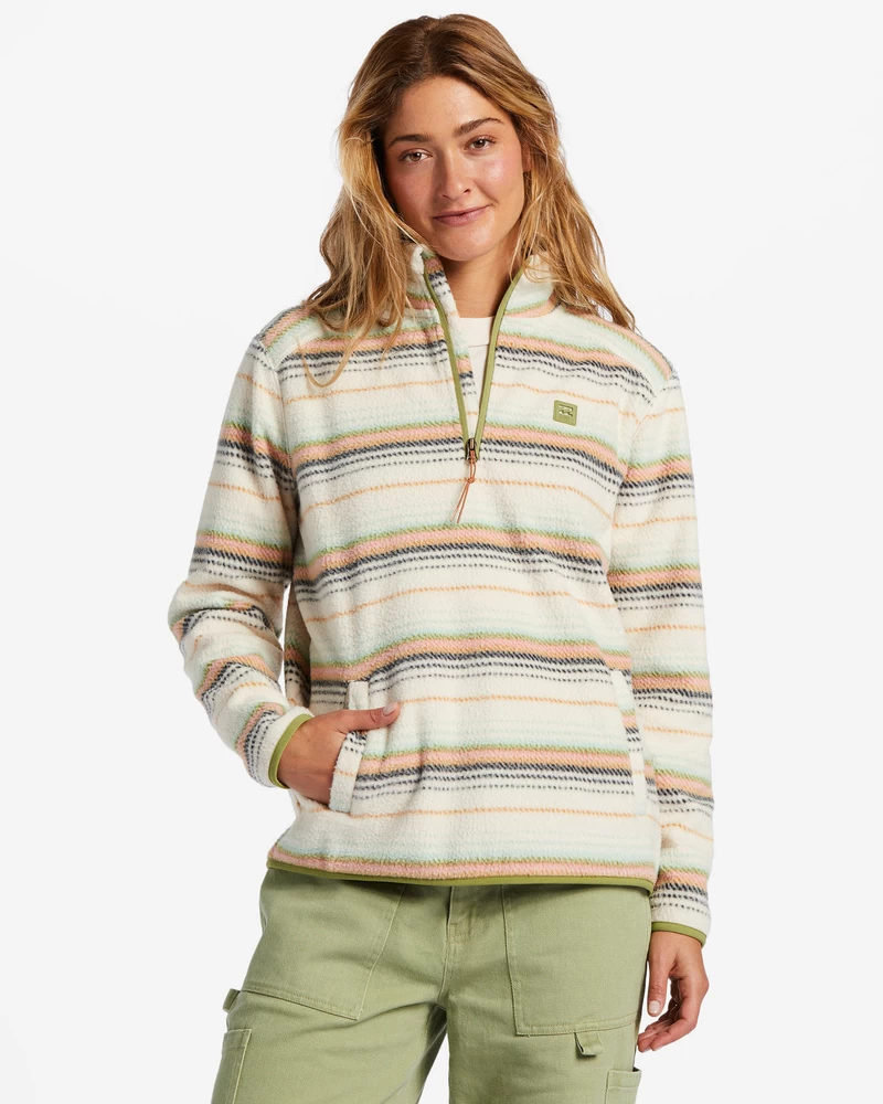 Billabong A/Div Boundary Mock 3 Half-Zip Pullover Sweatshirt - White Cap
