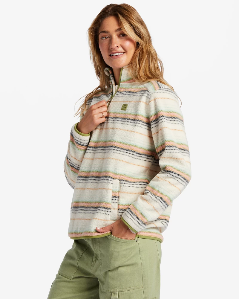 Billabong A/Div Boundary Mock 3 Half-Zip Pullover Sweatshirt - White Cap