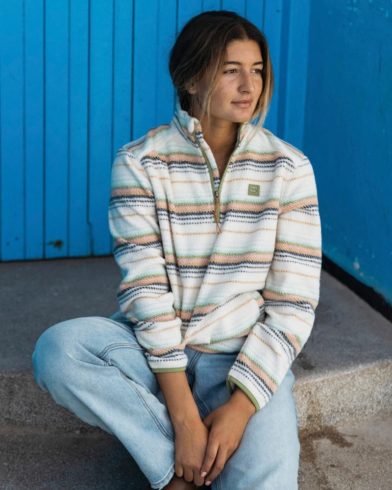 Billabong A/Div Boundary Mock 3 Half-Zip Pullover Sweatshirt - White Cap