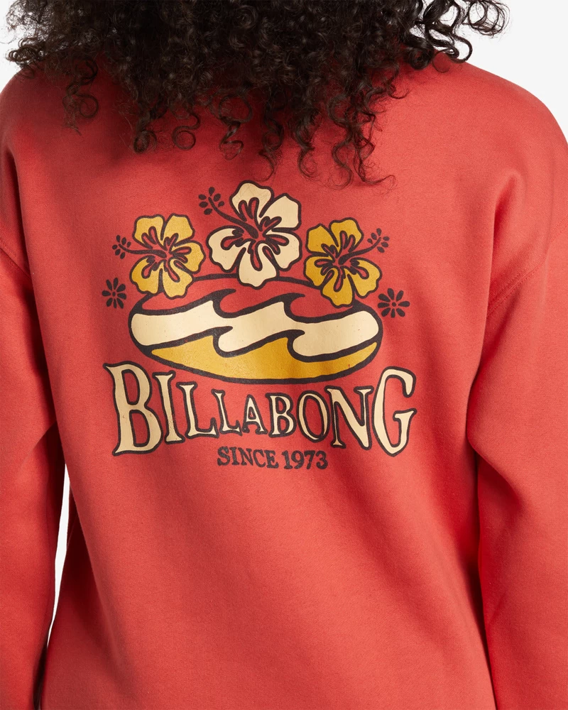 Billabong üç Renkli Hibiscus Sweatshirt - Kırmızı Kaya