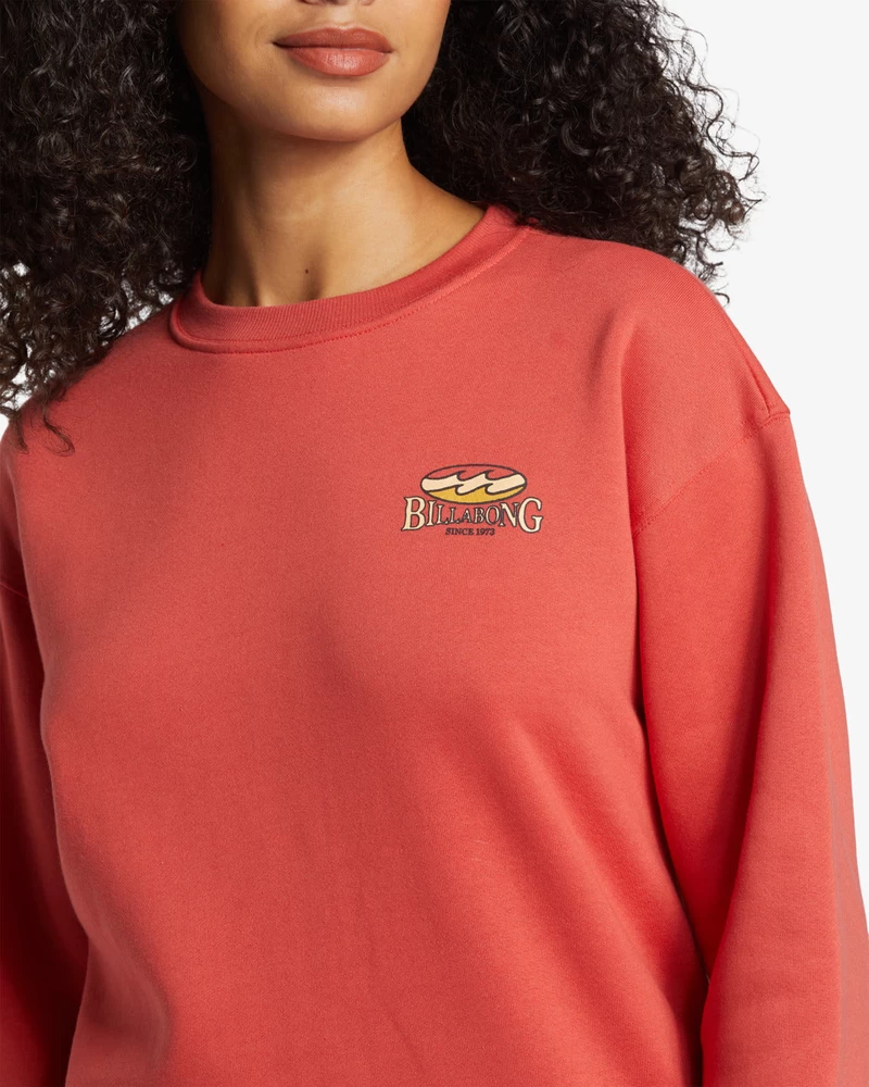 Billabong üç Renkli Hibiscus Sweatshirt - Kırmızı Kaya