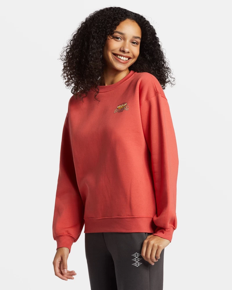 Billabong üç Renkli Hibiscus Sweatshirt - Kırmızı Kaya