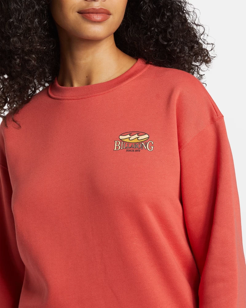 Billabong üç Renkli Hibiscus Sweatshirt - Kırmızı Kaya