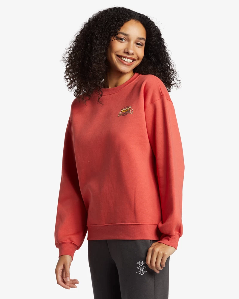 Billabong üç Renkli Hibiscus Sweatshirt - Kırmızı Kaya