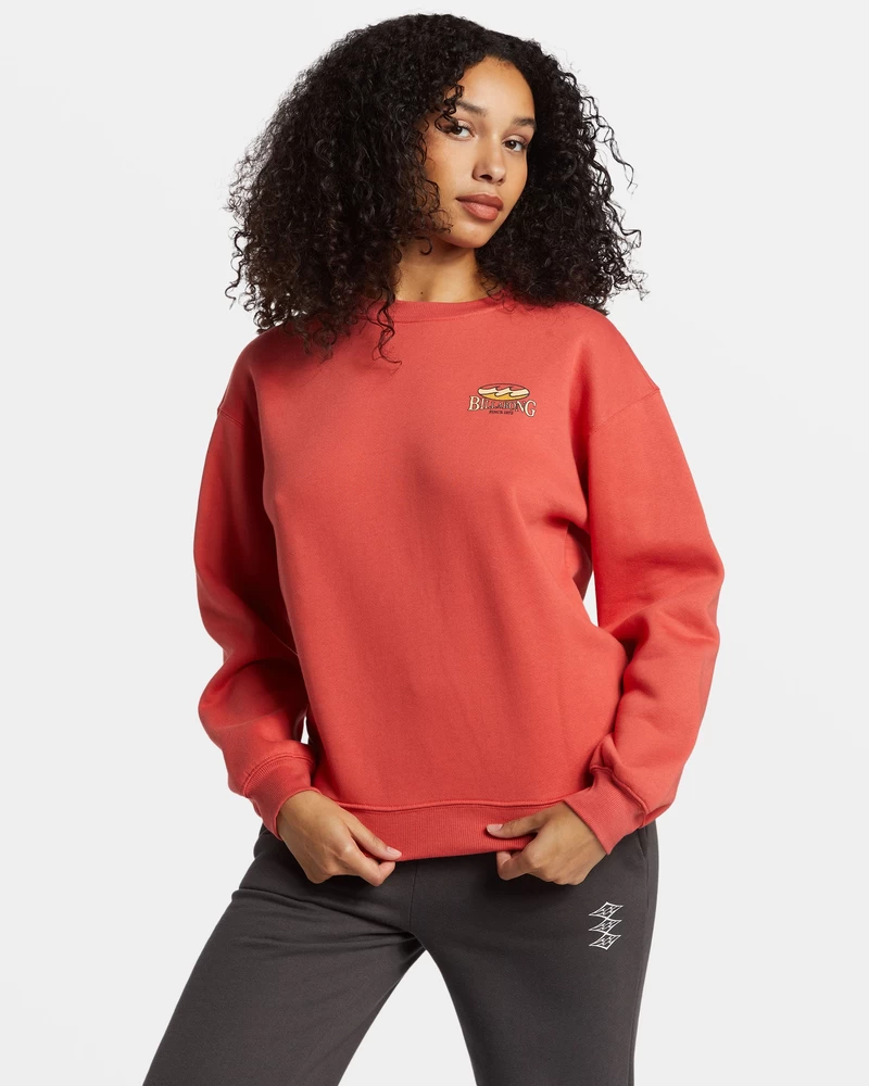 Billabong Tricolor Hibiscus Sweatshirt - Red Rock