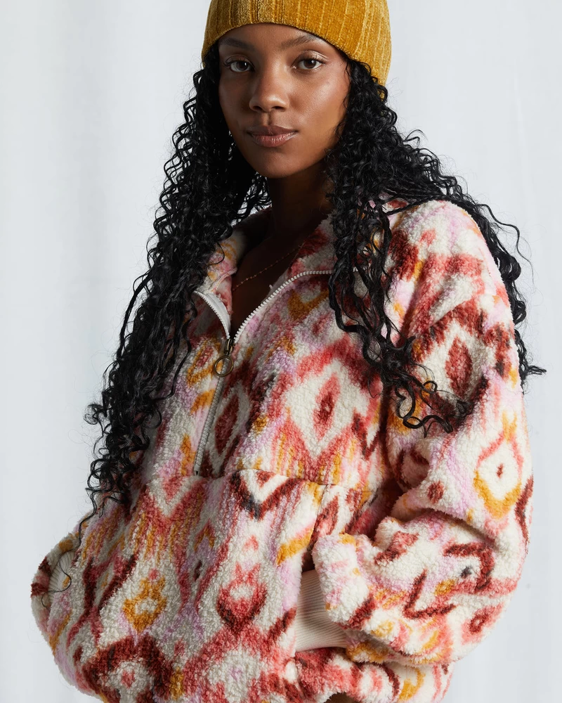 Billabong Time Off Half-Zip Fleece Pullover - Lavender Kiss