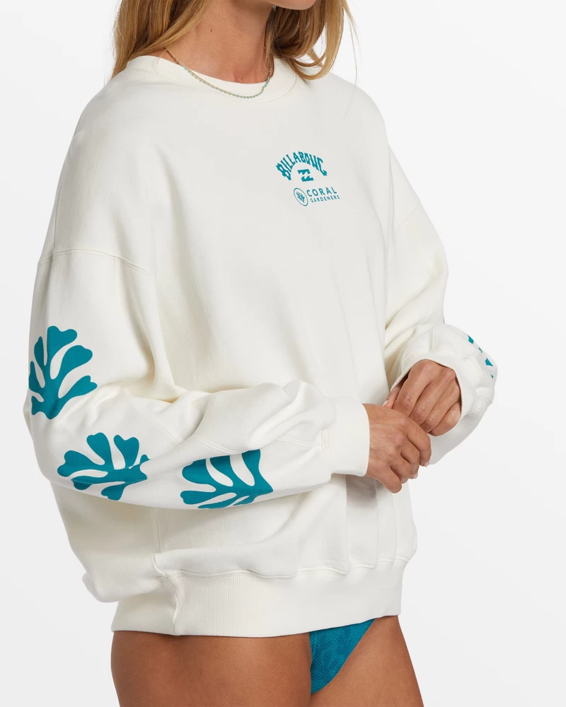 Billabong Beyond The Reef Crew Neck Sweatshirt - Salt Crystal