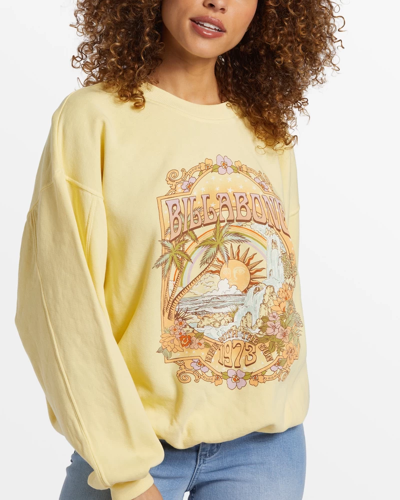 Billabong Aloha Kendal Crew Neck Sweatshirt - Mellow Yellow