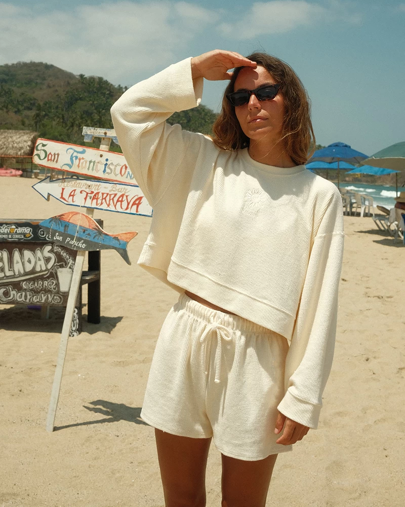 Billabong Cally Sweat-shirt à Col Rond - Whitecap