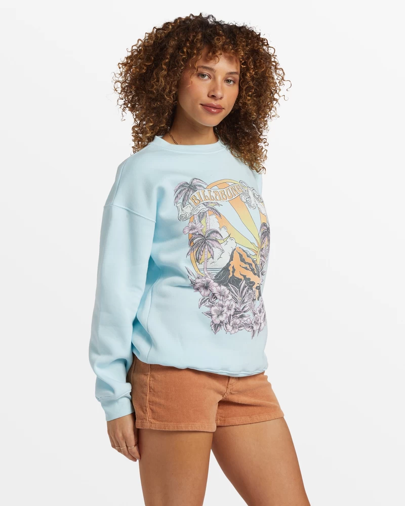 Billabong Island Life Crew Neck Sweatshirt - Blue Glow