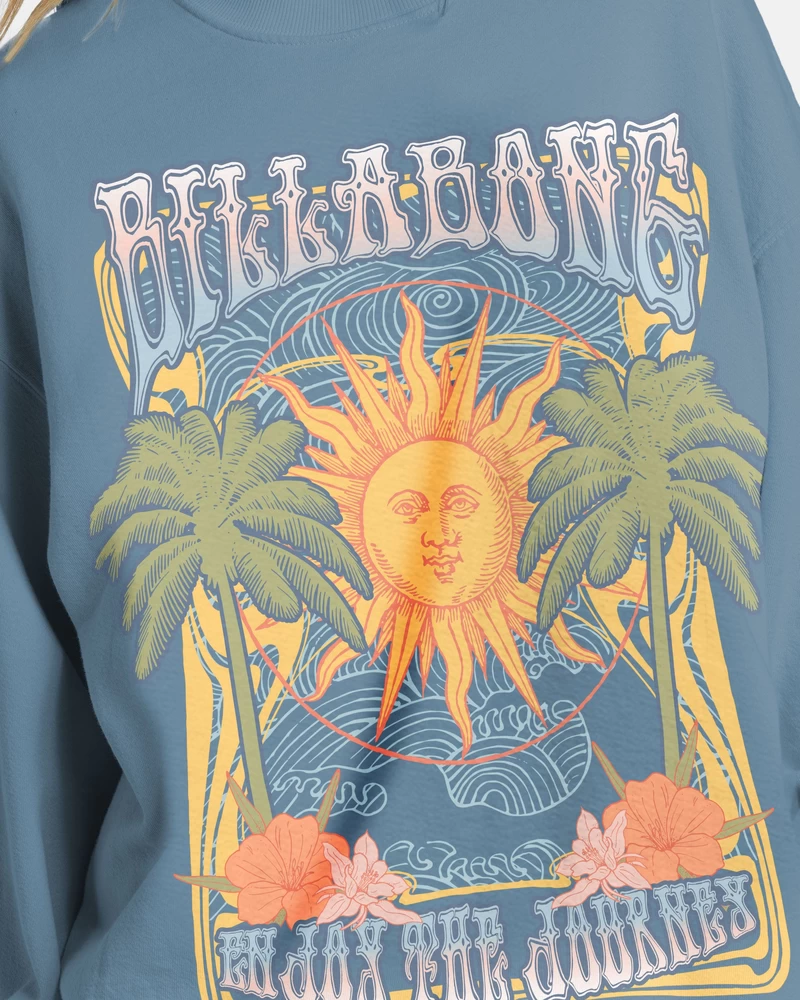 Büyük Boy Sıfır Yaka Kazakla Billabong Yolculuğu - Mavi Gölge