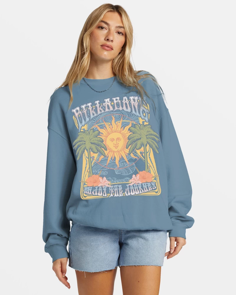 Billabong Ride I Oversized Crewneck Sweatshirt - Blå Skygge