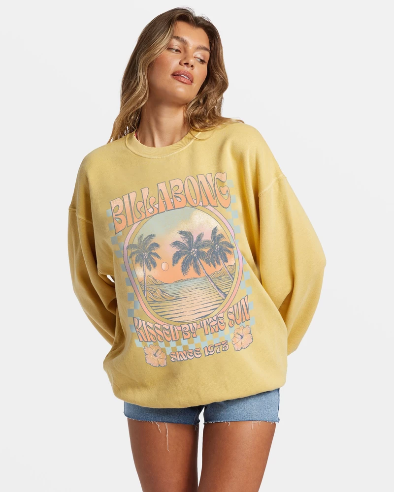 Billabong Ride In Oversized Crewneck Sweatshirt - Mellow Daze
