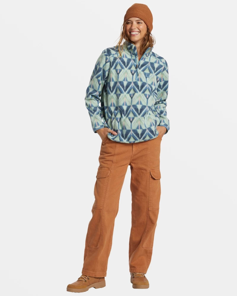 Billabong A/Div Boundary Mock 3 Half-Zip Pullover Sweatshirt - Blue Shadow