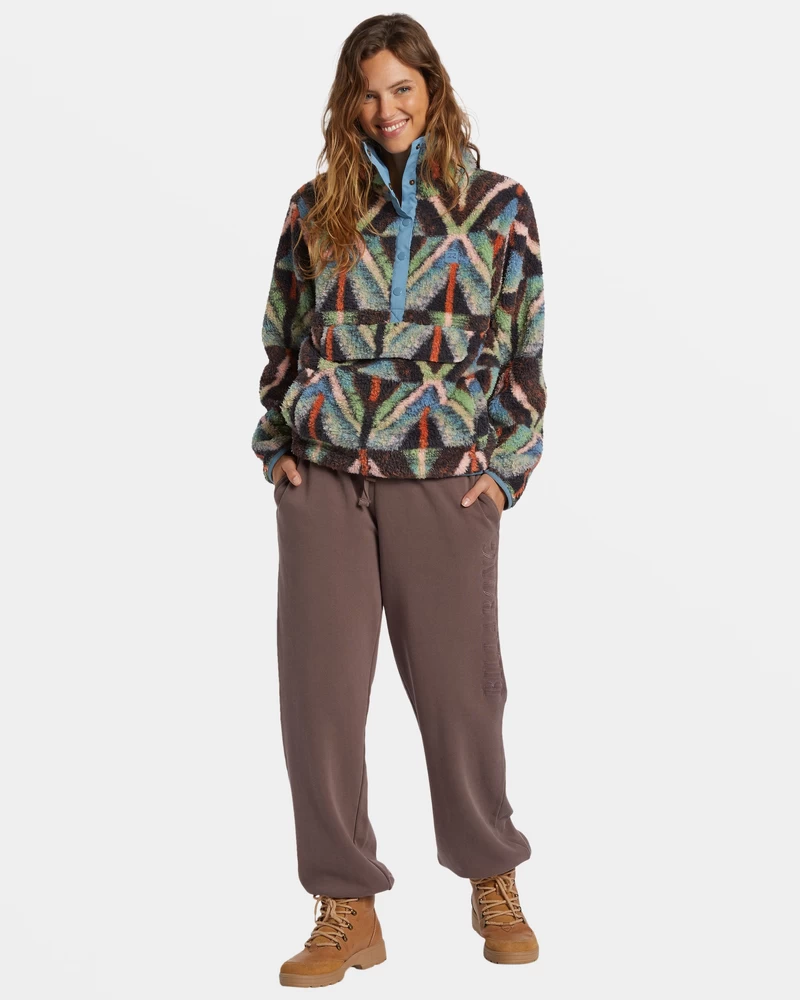 صوف بيلابونج سويتش باك ذو رقبة وهمية - أسود متعدد 1