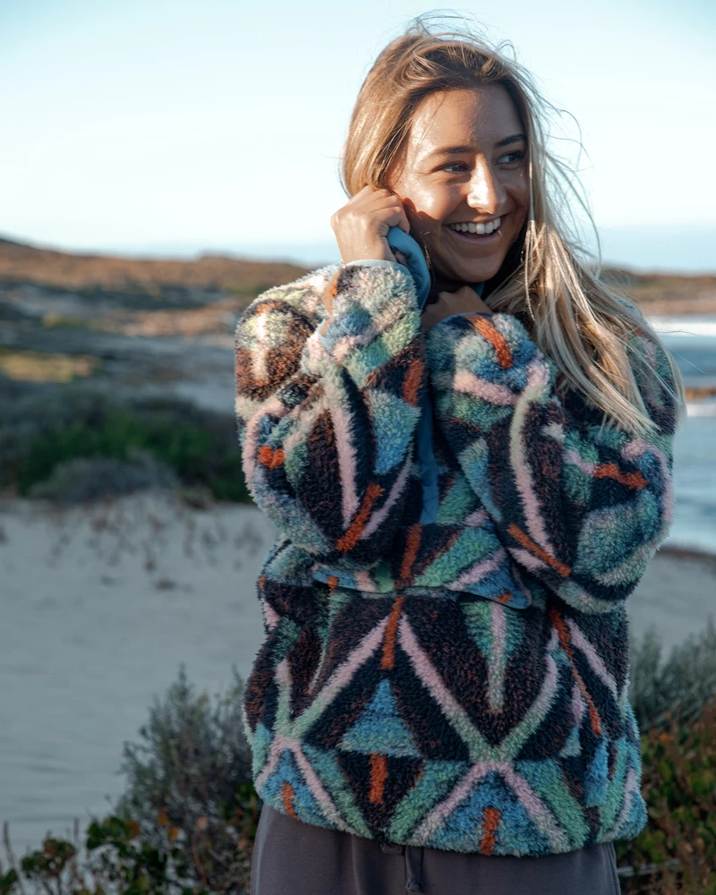 Billabong Switchback Mock Neck Fleece - Black Multi 1