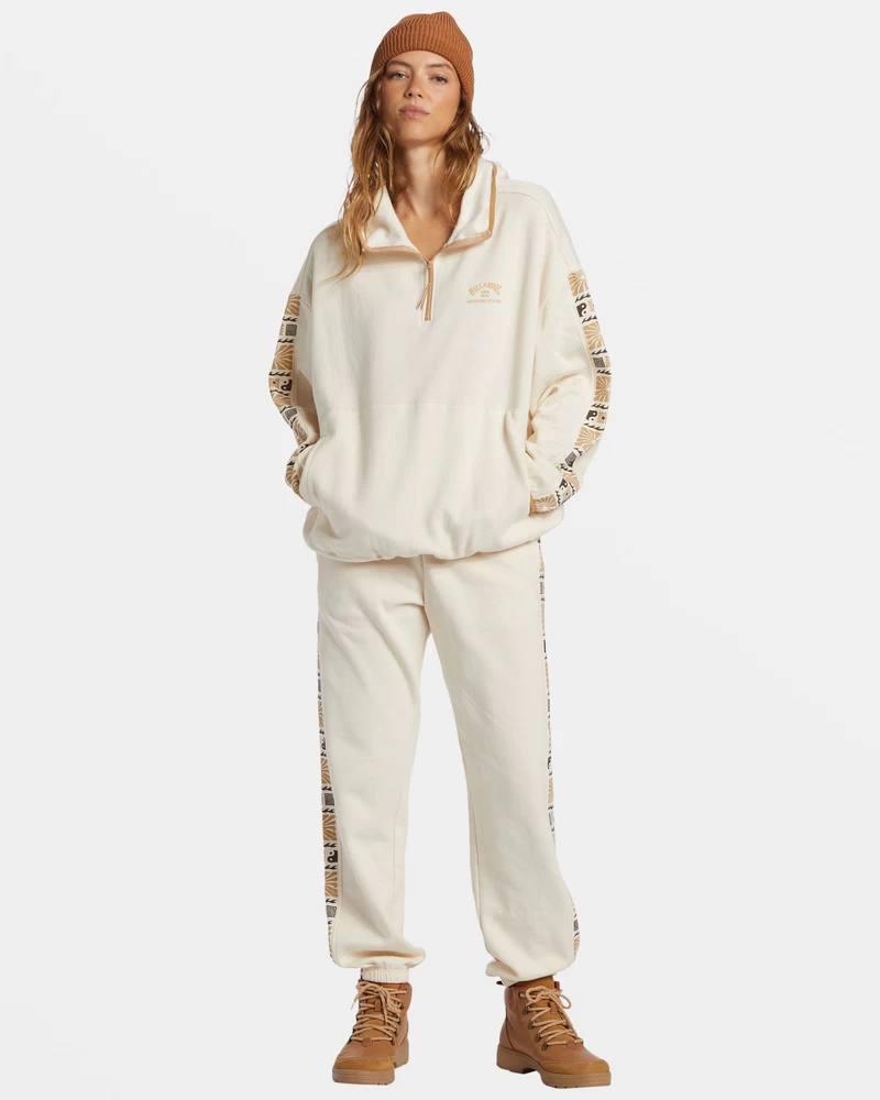 Billabong Surf Adventure Half-Zip Hoodie - White Cap