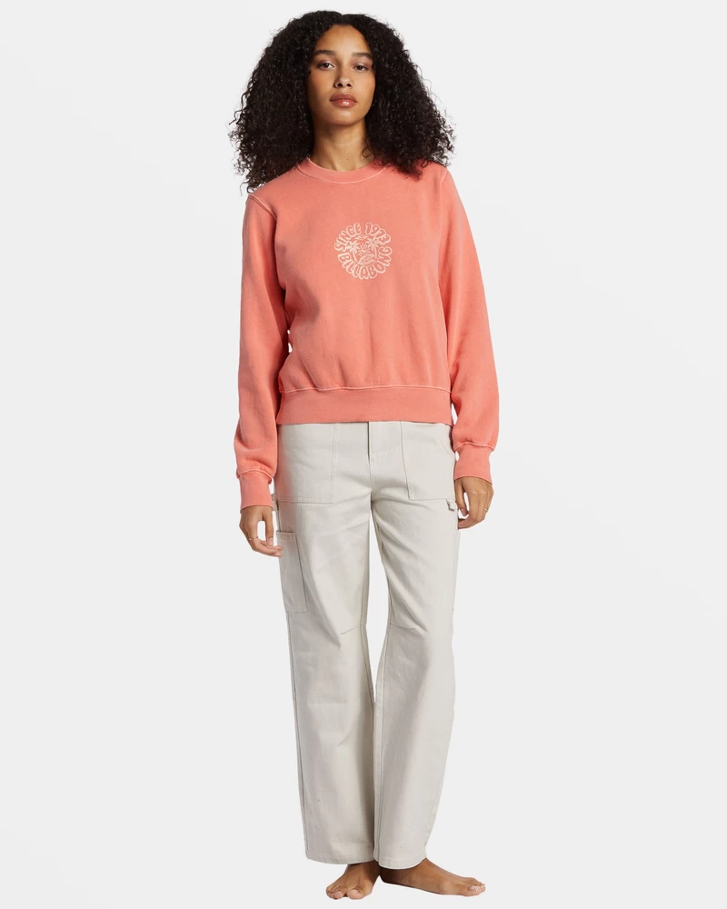 Billabong From Paradise Pullover Sweatshirt - Papaya