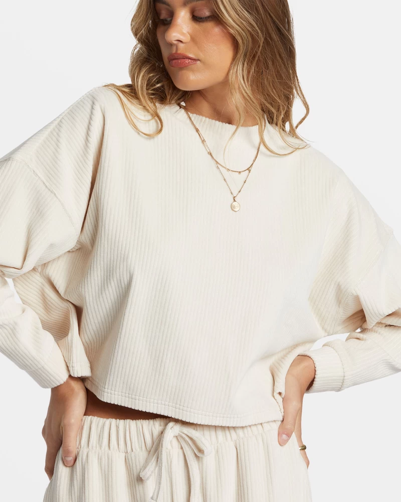 Billabong Sweet Sun Sweatshirt Med Rund Hals - Hvid Kasket