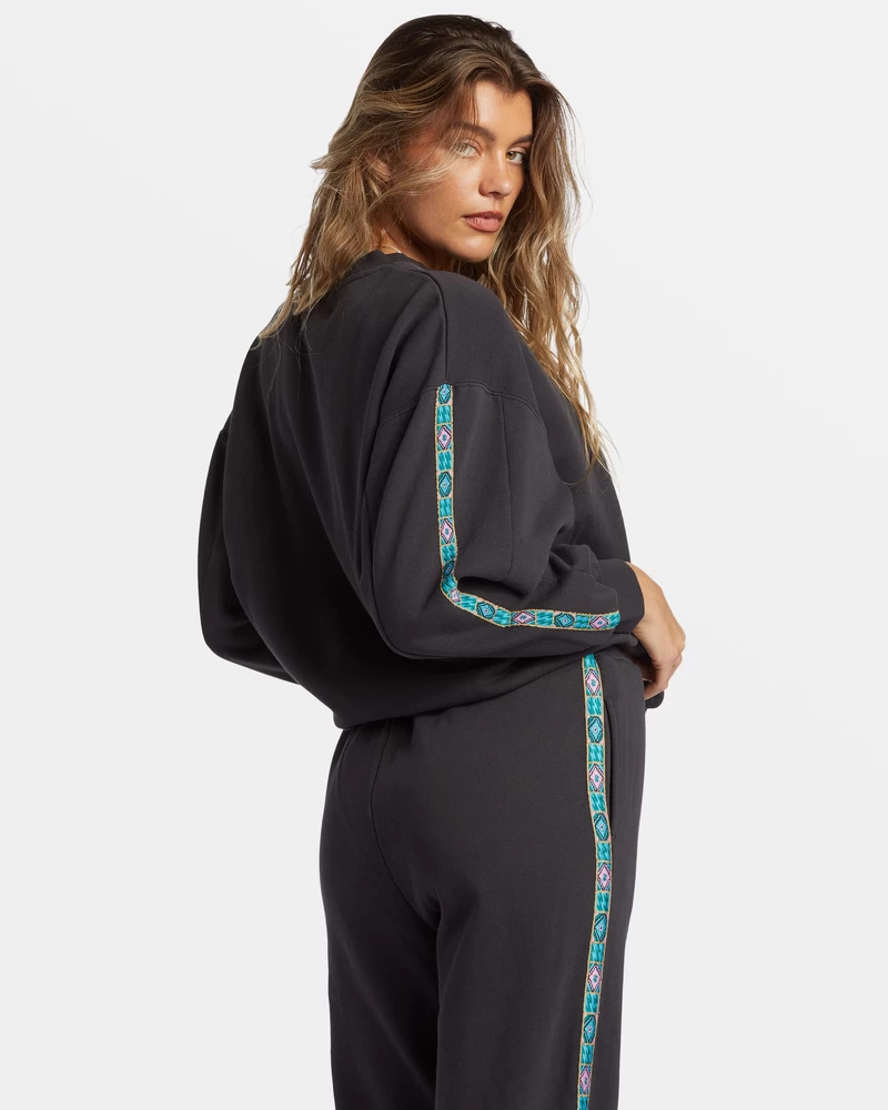 Billabong Swipe Right Kendal Crewneck Sweatshirt - Black Sands