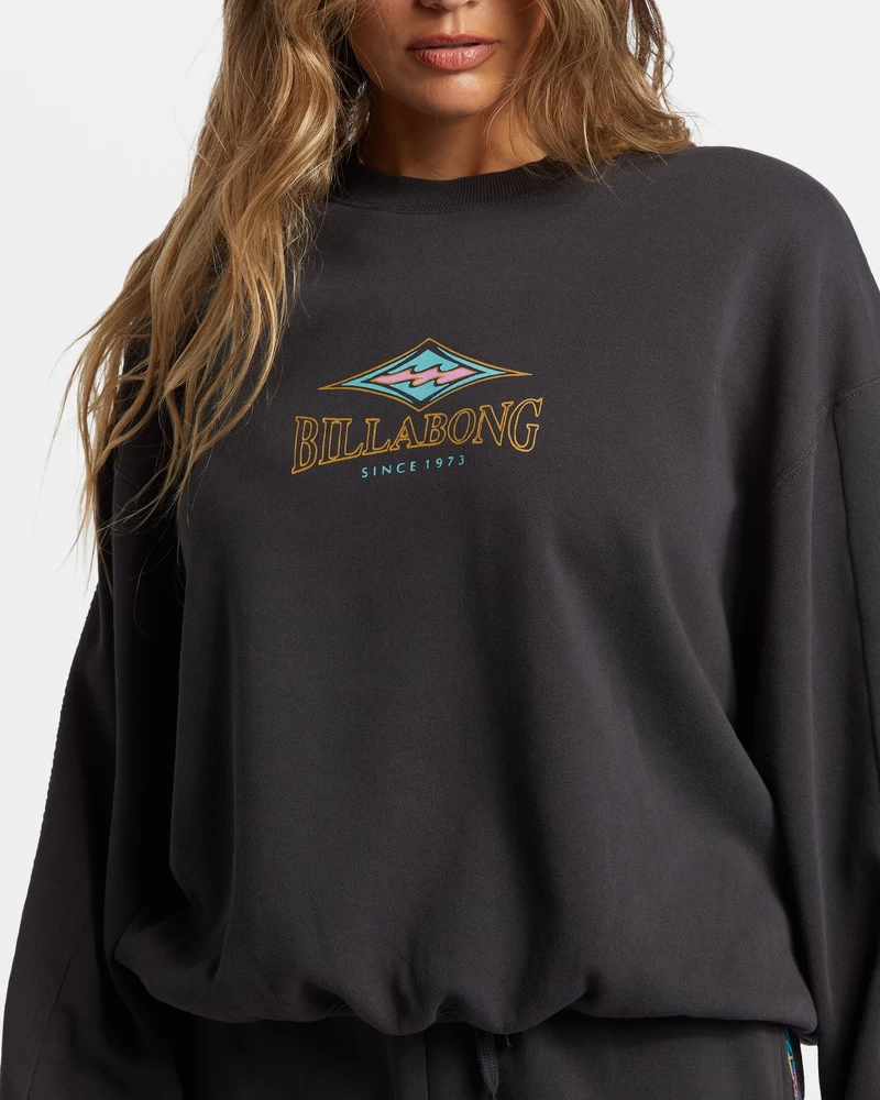 Billabong Swipe Right Kendal Crewneck Sweatshirt - Black Sands