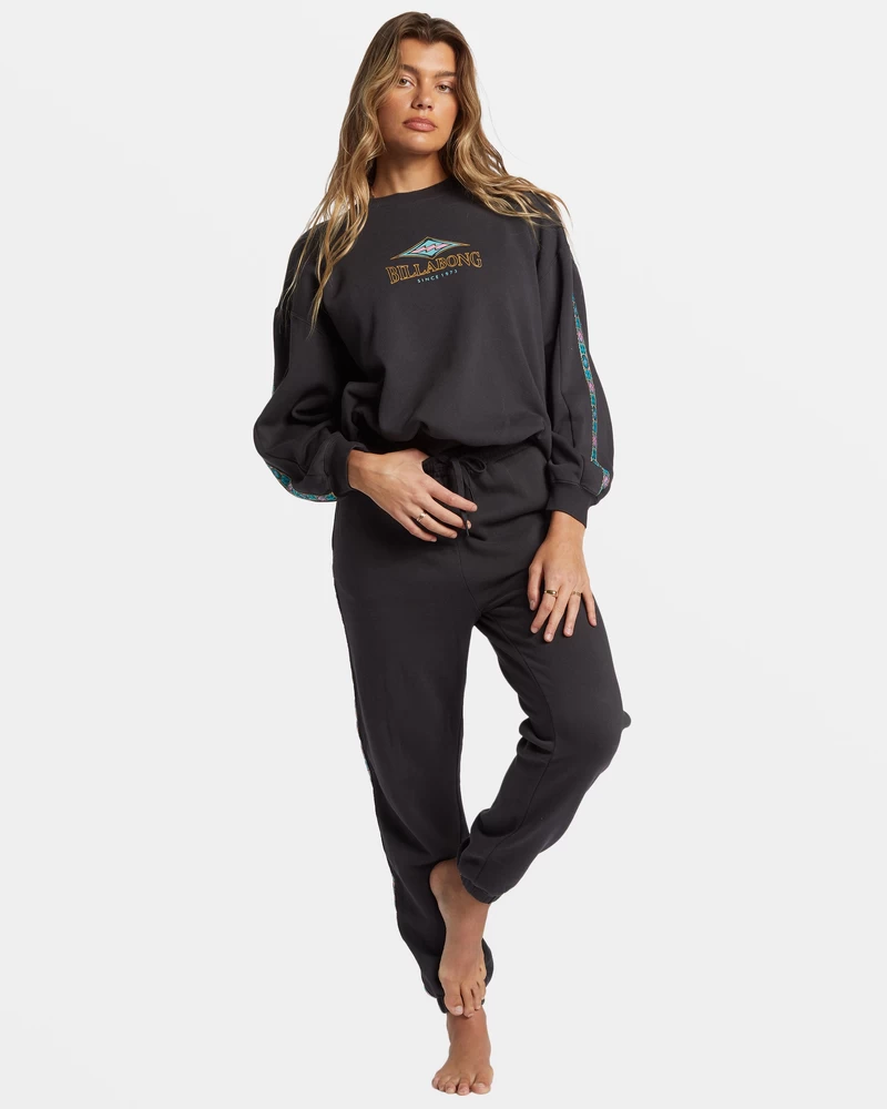 Billabong Swipe Right Kendal Crewneck Sweatshirt - Black Sands