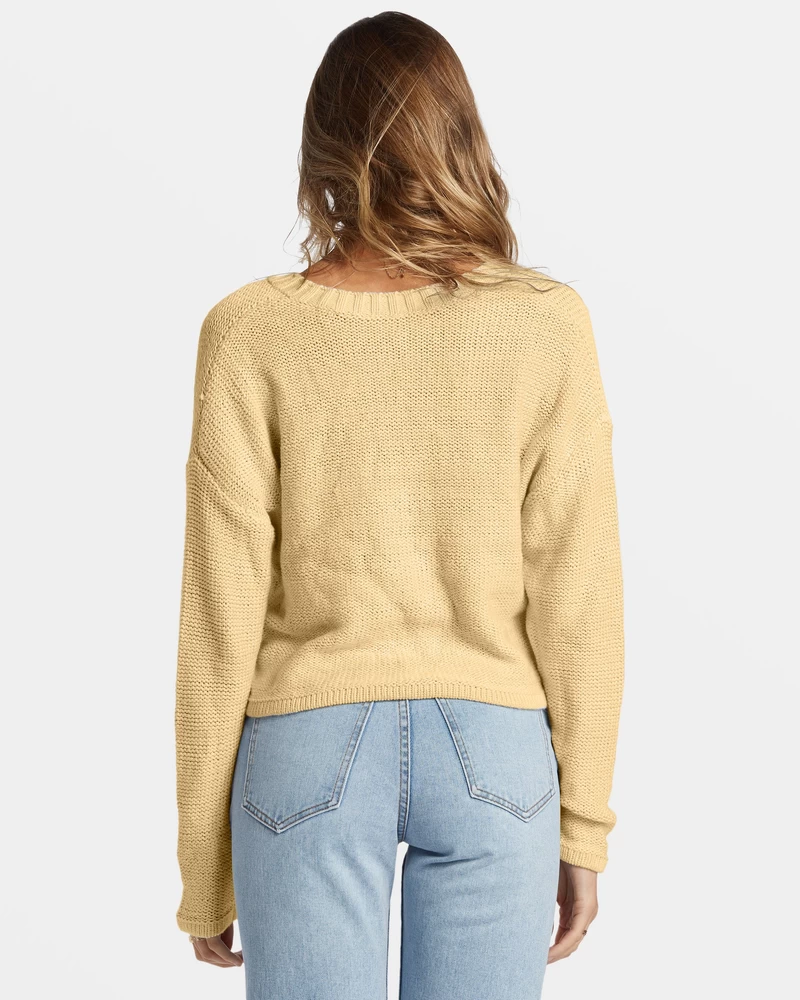 Billabong Shallow Waters Henley Sweater - Retro Yellow