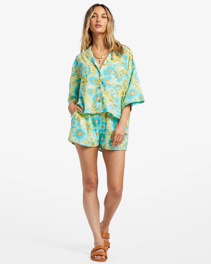 Billabong All Good Button-Down Top - Ocean Eyes