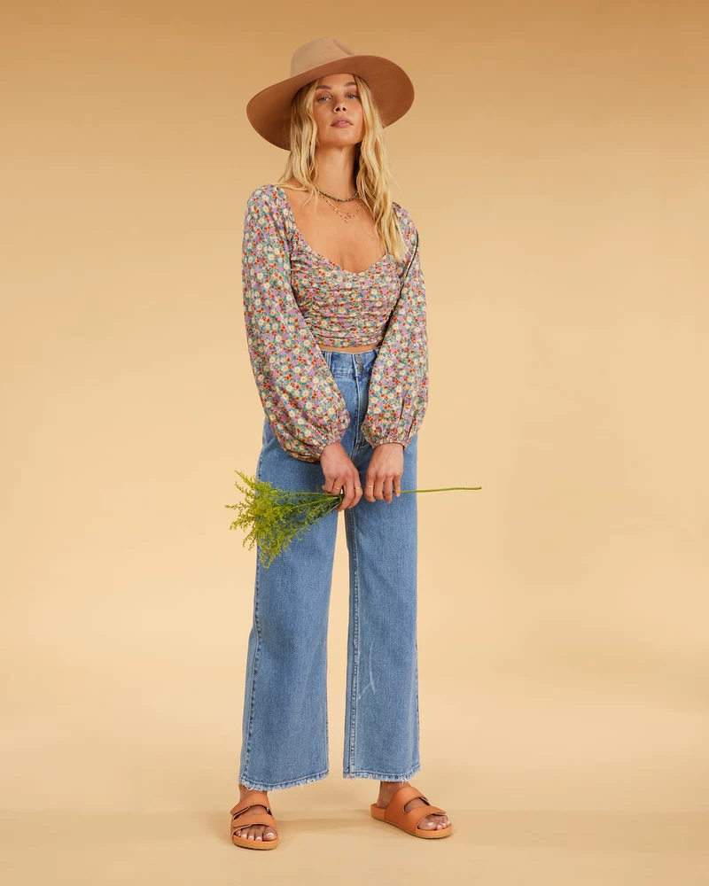 Billabong Salty Blonde Free Love Crop Top - Multi