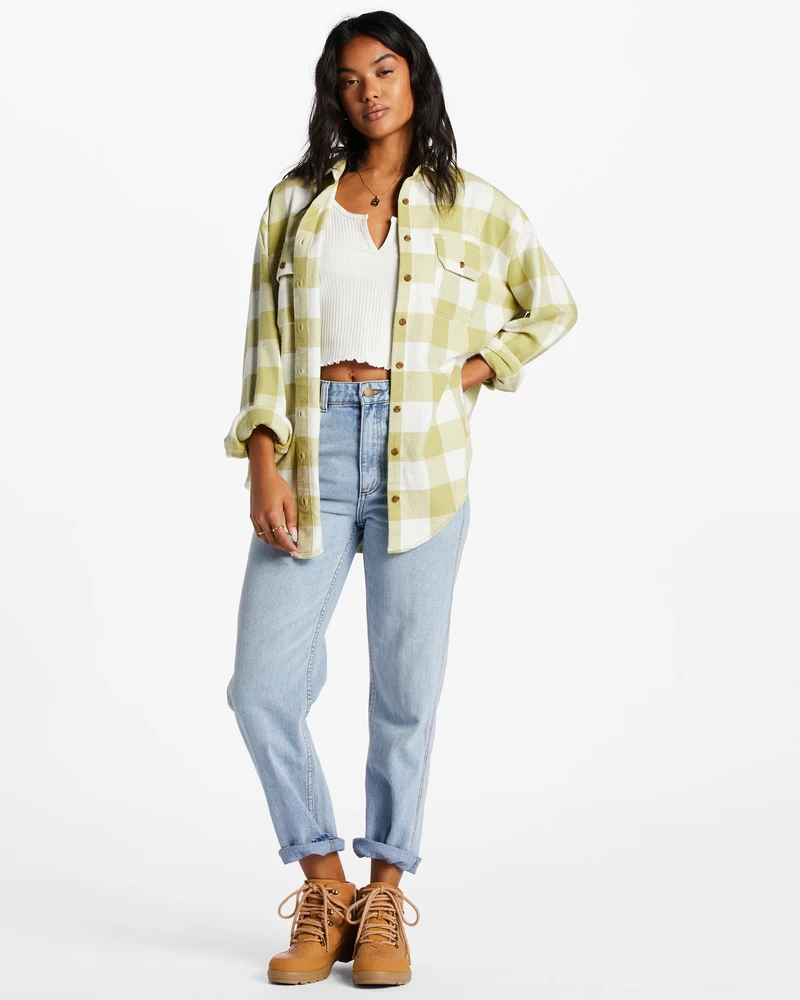 Billabong So Stoked Long Sleeve Flannel Shirt - Willow