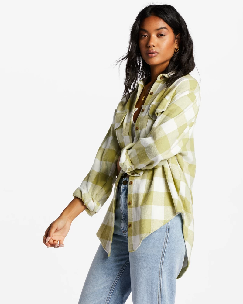 Billabong So Stoked Long Sleeve Flannel Shirt - Willow